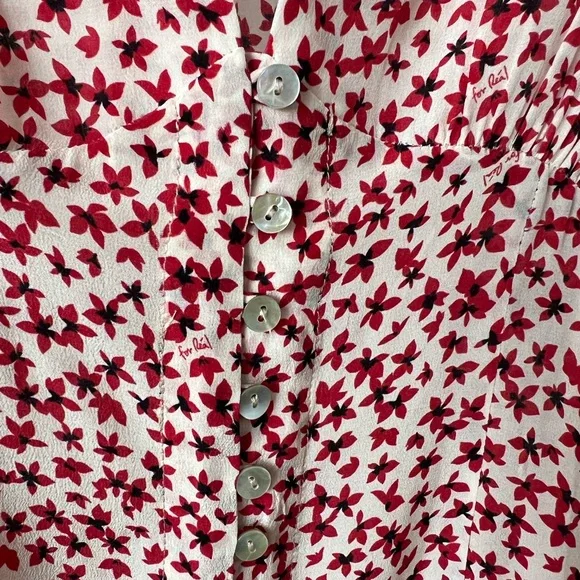 Red Floral Silk Dress by Realisation - Picture 4 of 8